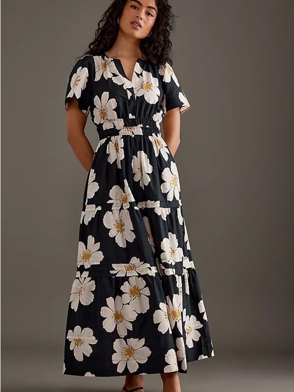 Anthropologie Somerset Maxi Dress with White & Cream Floral Print - Picture 5 of 5